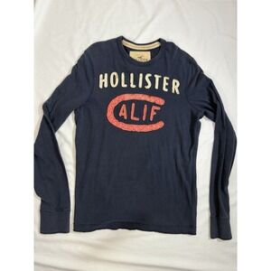 Hollister Medium Pullover Shirt/Sweatshirt Navy Logo So Calif Lightweight